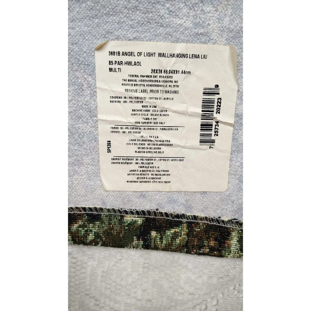 Lena Liu Angel Of Light Tapestry Wall Hanging Made In USA Tag Attached